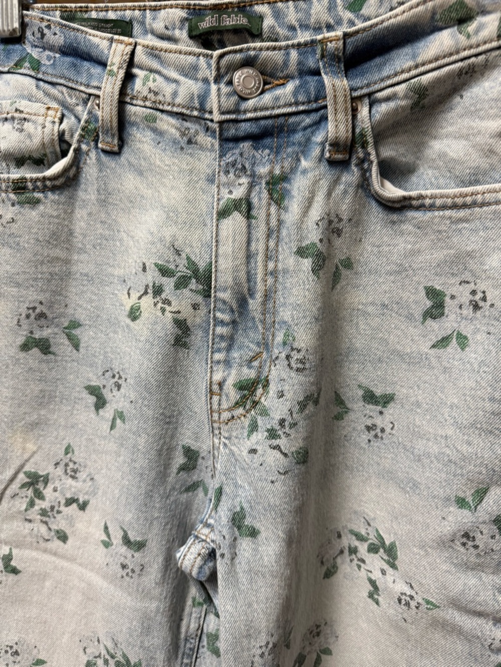 Wild Fable 90s relaxed straight floral print denim jeans - Picture 6 of 9